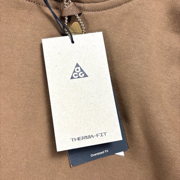 Nike ACG Tuff Fleece Hoodie Brown Sz L DZ3392-235 NWT New Oversized - Picture 3 of 9